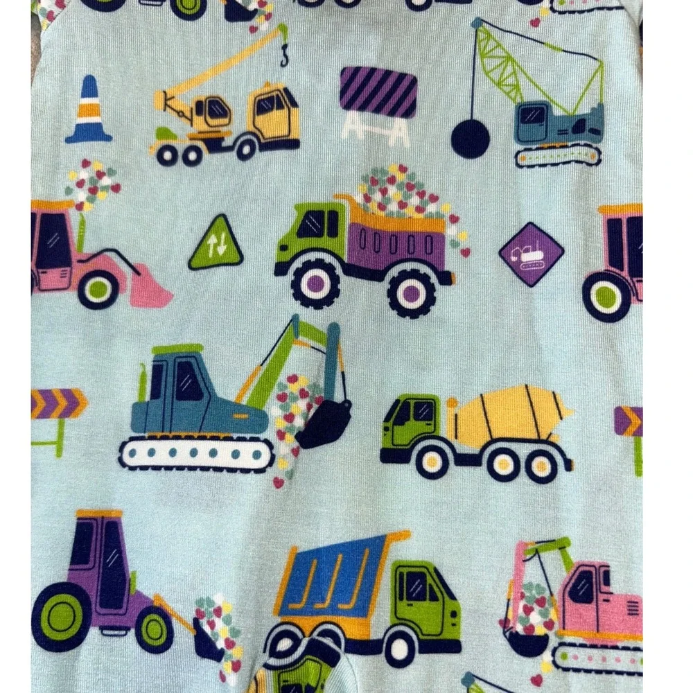 NWT Popoki Zippy Newborn Bamboo Viscose Construction Vehicle PJ Daywear Gift‎